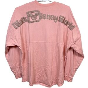 Disney Parks Spirit Jersey Walt Disney World M Rose Gold Glitter Mickey Head